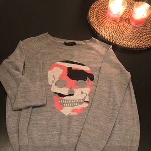 ☠️💖 Pink & black camo skull cashmere sweater 💖